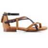 Fairfax & Favor Brancaster Sandal - Tan/Navy -Equestrian Supply Store ffbrancastertannavy3rdy