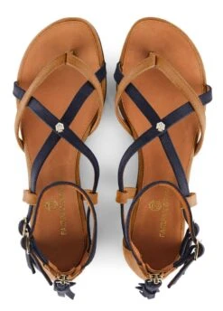 Fairfax & Favor Brancaster Sandal - Tan/Navy 8 Fairfax & Favor Brancaster Sandal - Tan/Navy -Equestrian Supply Store ffbrancastertannavy4rdy