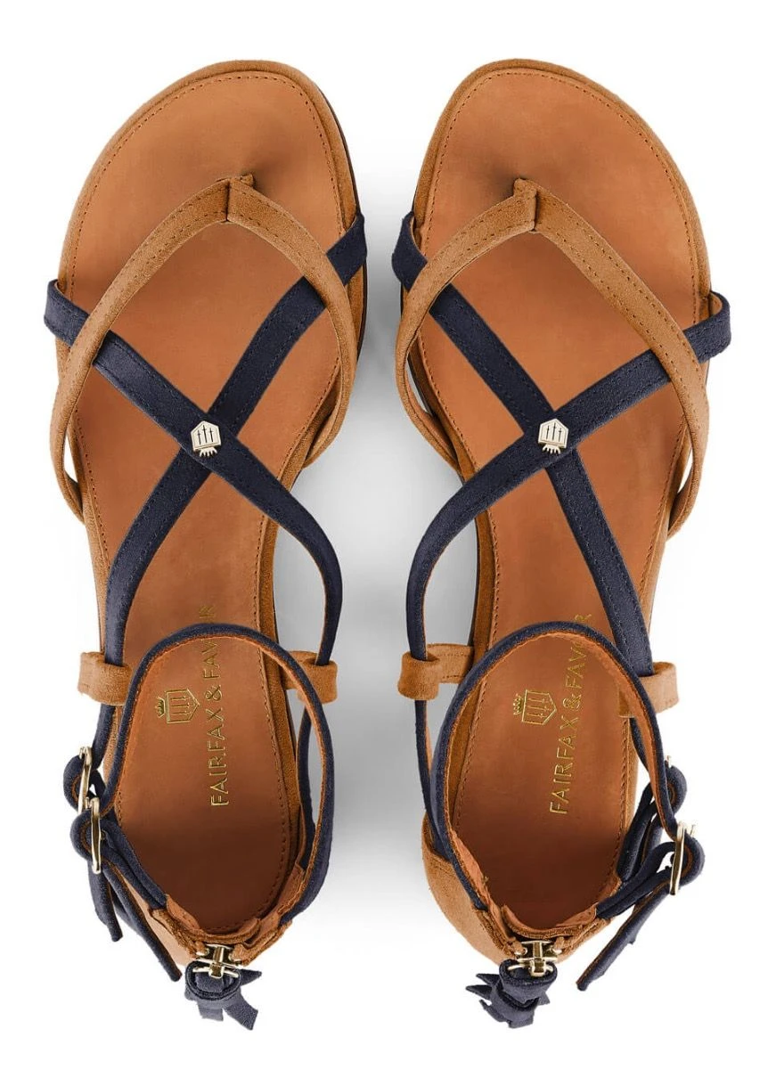 Fairfax & Favor Brancaster Sandal - Tan/Navy 4 Fairfax & Favor Brancaster Sandal - Tan/Navy - Image 3