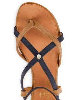 Fairfax & Favor Brancaster Sandal - Tan/Navy 9 Fairfax & Favor Brancaster Sandal - Tan/Navy -Equestrian Supply Store ffbrancastertannavy5rdy