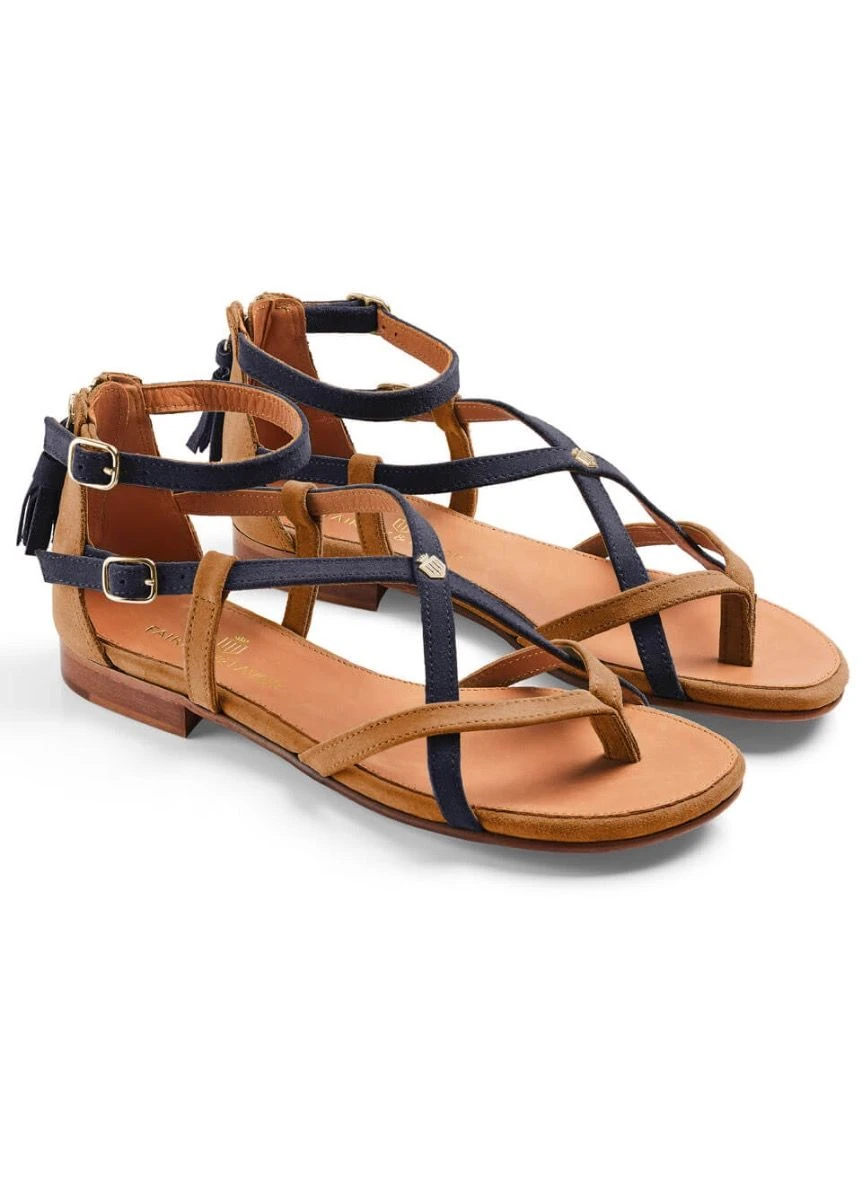 Fairfax & Favor Brancaster Sandal - Tan/Navy 3 Fairfax & Favor Brancaster Sandal - Tan/Navy - Image 2