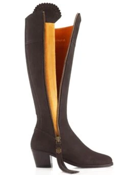 Fairfax & Favor Heeled Regina Suede Boot - Chocolate -Equestrian Supply Store ffheelreginachoc2rdy
