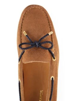 Fairfax & Favor Suede Henley Driving Shoe - Tan/Navy -Equestrian Supply Store ffhenleytan5rdy