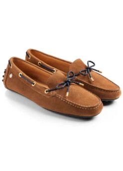 Fairfax & Favor Suede Henley Driving Shoe - Tan/Navy -Equestrian Supply Store ffhenleytanrdy