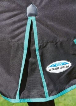 Weatherbeeta Green-Tec 900D Detach-A-Neck Medium Turnout - Black/Bottle Green -Equestrian Supply Store greentechfeatures3rdy 1