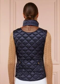 Holland Cooper Diamond Quilt Classic Gilet - Ink Navy -Equestrian Supply Store hc equi gilet navy 2rdy