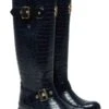 Holland Cooper Sherpa Lined Regency Wellingtons - Navy Croc -Equestrian Supply Store hc regency wellington navy croc 1rdy