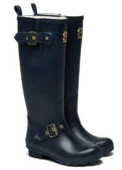 Holland Cooper Sherpa Lined Regency Wellingtons - Matte Navy
