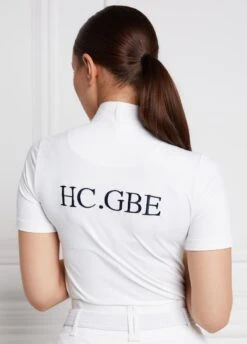 Holland Cooper Short Sleeve Show Shirt - White -Equestrian Supply Store hccompshirtwhite3rdy