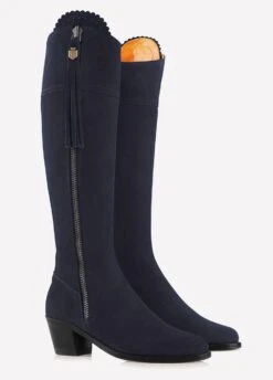 Fairfax & Favor Heeled Regina Suede Boot - Navy -Equestrian Supply Store heelreginanavy2