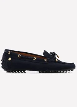 Fairfax & Favor Ladies Suede Henley Driving Shoe - Navy -Equestrian Supply Store hennav2