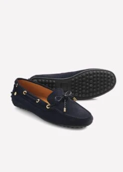Fairfax & Favor Ladies Suede Henley Driving Shoe - Navy -Equestrian Supply Store hennav4