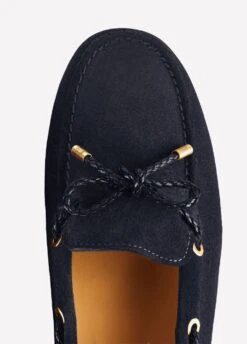 Fairfax & Favor Ladies Suede Henley Driving Shoe - Navy -Equestrian Supply Store hennav6