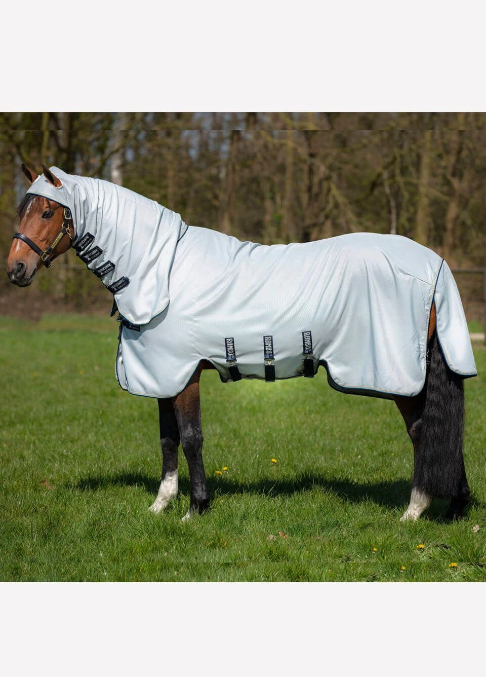Horseware Rambo Hoody Rug - Grey/Beige 3 Horseware Rambo Hoody Rug - Grey/Beige
