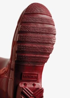 Hunter Womens Original Tall Gloss Wellington Boots - Fall Red -Equestrian Supply Store hunter tall gloss fall red 3rdy
