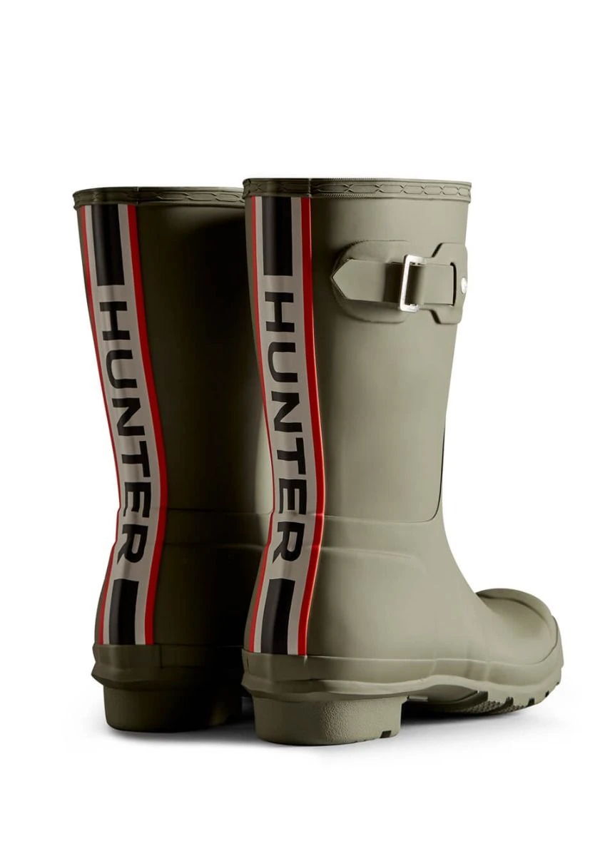 Hunter Womens Short Tri-colour Logo Boots - Lichen Green 5 Hunter Womens Short Tri-colour Logo Boots - Lichen Green - Image 3