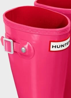 Childs Hunter Gloss Wellingtons - Bright Pink 10 Childs Hunter Gloss Wellingtons - Bright Pink -Equestrian Supply Store hunterchildspink2rdy