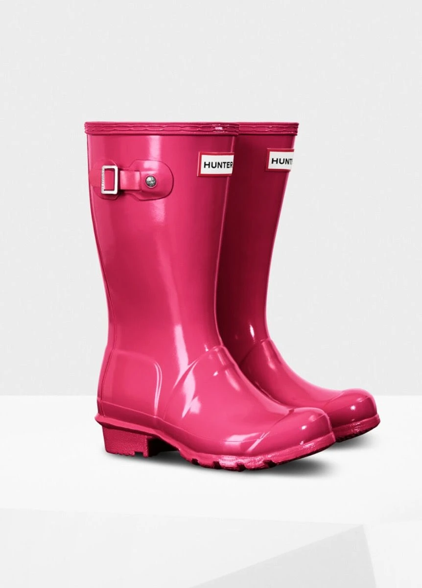 Childs Hunter Gloss Wellingtons - Bright Pink 3 Childs Hunter Gloss Wellingtons - Bright Pink