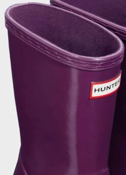 Hunter Kids First Gloss Wellingtons - Violet -Equestrian Supply Store hunterglossviolet5rdy