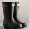 Childs Hunter Insulated Wellingtons - Black/Logo Red -Equestrian Supply Store hunterkidsblack1rdy