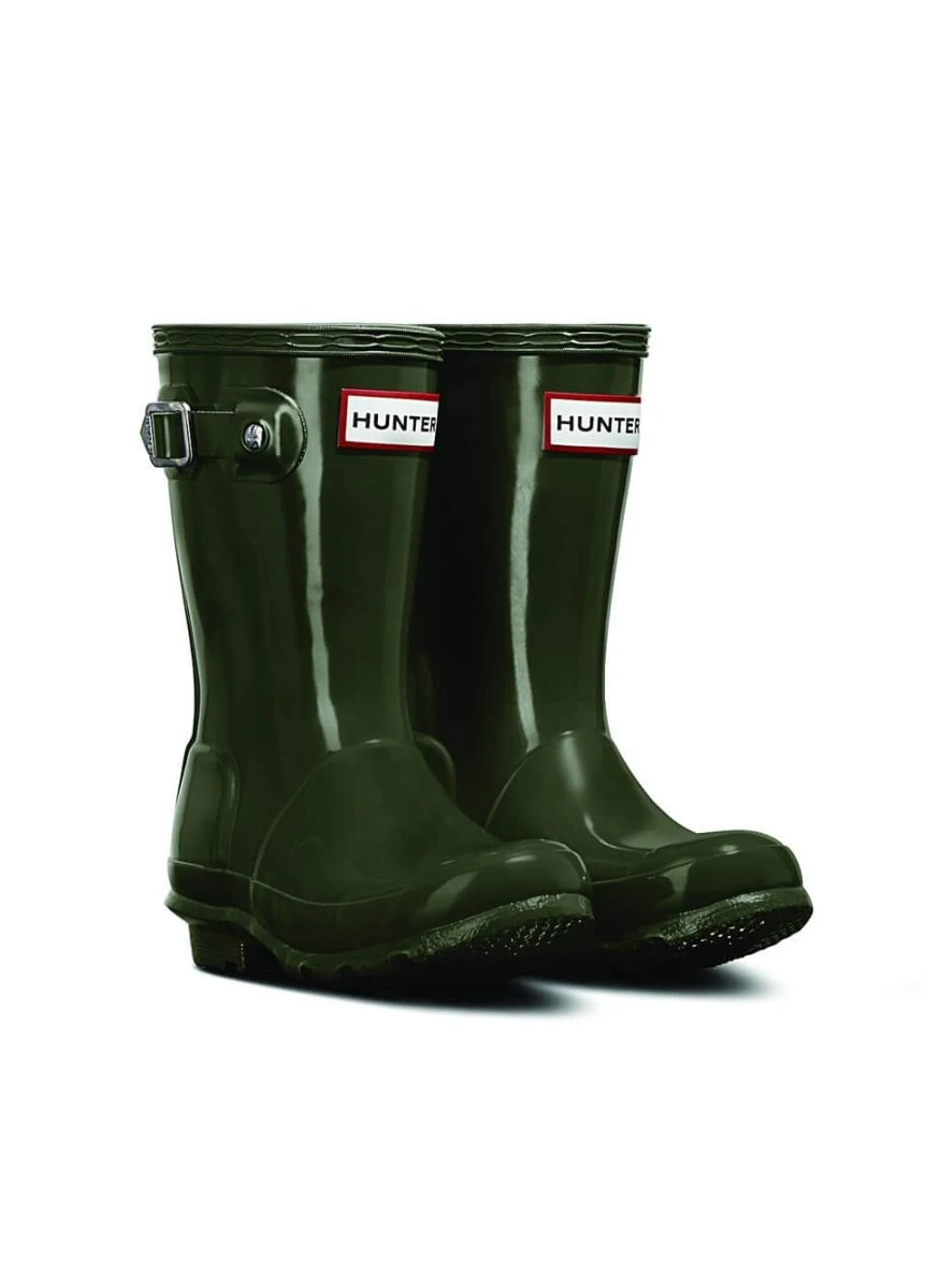 Childs Hunter Gloss Wellingtons - Dark Olive 3 Childs Hunter Gloss Wellingtons - Dark Olive