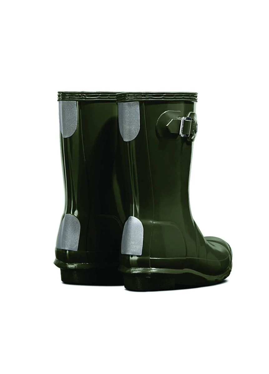 Childs Hunter Gloss Wellingtons - Dark Olive 4 Childs Hunter Gloss Wellingtons - Dark Olive - Image 2