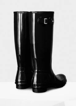 Hunter Womens Original Tall Gloss Wellington Boots - Black -Equestrian Supply Store huntertallblackgloss3rdy