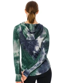 Horseware Technical Hooded Top - Green/Navy Tie Dye -Equestrian Supply Store hwhoodietiedye2rdy