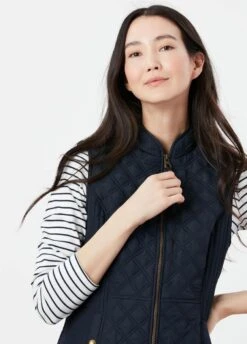 Joules Minx Diamond Quilted Gilet - Marine Navy -Equestrian Supply Store joulesminxgiletnavy2rdy