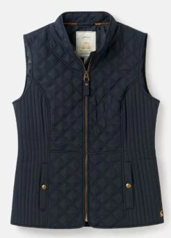 Joules Minx Diamond Quilted Gilet - Marine Navy -Equestrian Supply Store joulesminxgiletnavy8rdy