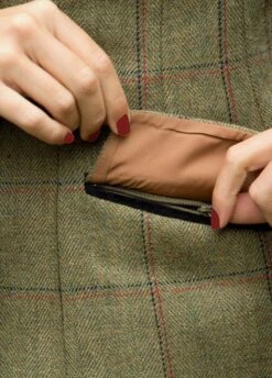 Equetech Ladies Launton Deluxe Tweed Riding Jacket - Green -Equestrian Supply Store laj3