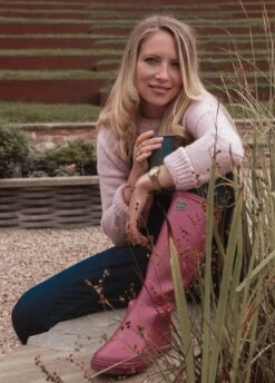 Le Chameau Iris Jersey Lined Wellingtons - Rose -Equestrian Supply Store lcirisrose2rdy