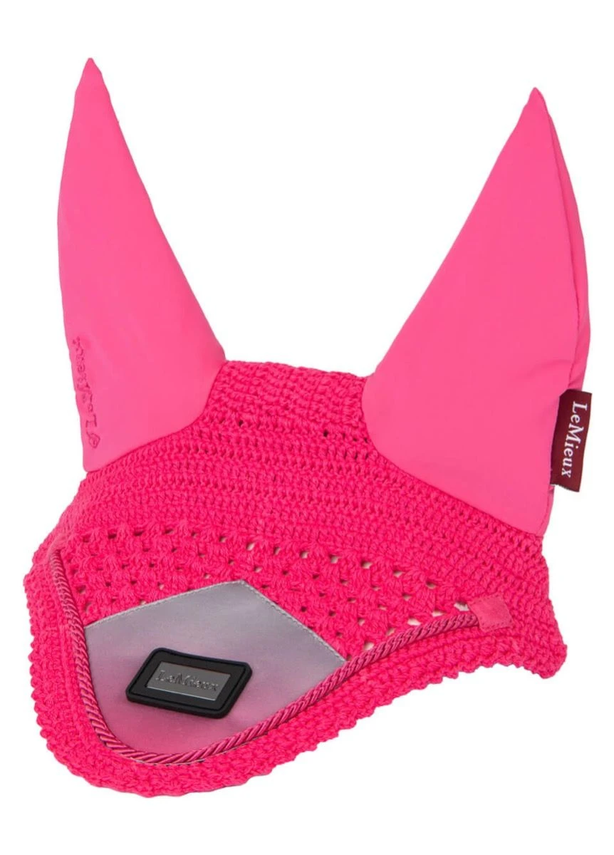 LeMieux Spectrum Fly Hood - Grey/Watermelon 3 LeMieux Spectrum Fly Hood - Grey/Watermelon