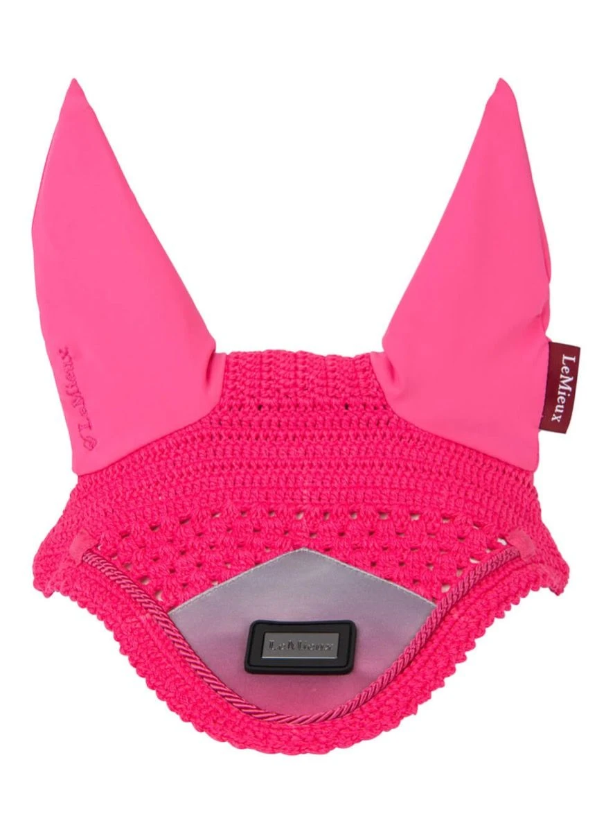 LeMieux Spectrum Fly Hood - Grey/Watermelon 4 LeMieux Spectrum Fly Hood - Grey/Watermelon - Image 2