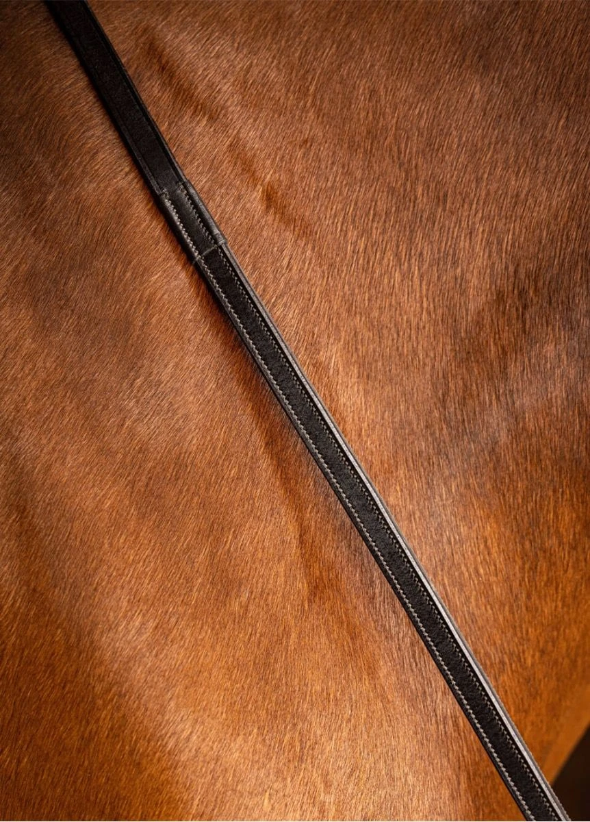 LeMieux Rubber 1/2 Lined Reins - Brown/Silver 4 LeMieux Rubber 1/2 Lined Reins - Brown/Silver - Image 2