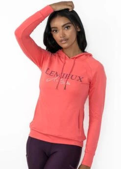 LeMieux Luxe Hoodie - Papaya -Equestrian Supply Store lemieux hoodie papaya 5rdy