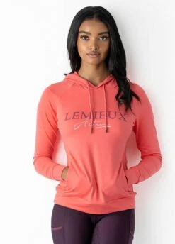 LeMieux Luxe Hoodie - Papaya -Equestrian Supply Store lemieux hoodie papaya 7rdy