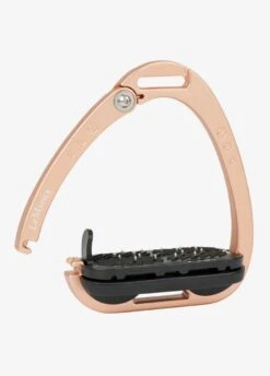 LeMieux Vector Balance Stirrups - Black/Rose Gold -Equestrian Supply Store lemieux vector stirrup black rose 2rdy