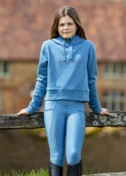 LeMieux Young Rider Cropped Hoodie - Ice Blue -Equestrian Supply Store lemieux youth breech ice blue 3rdy 1