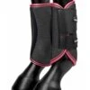 LeMieux Carbon Mesh Wrap Boots - Black/Papaya -Equestrian Supply Store lemiex carbon mesh boot papaya 1rdy