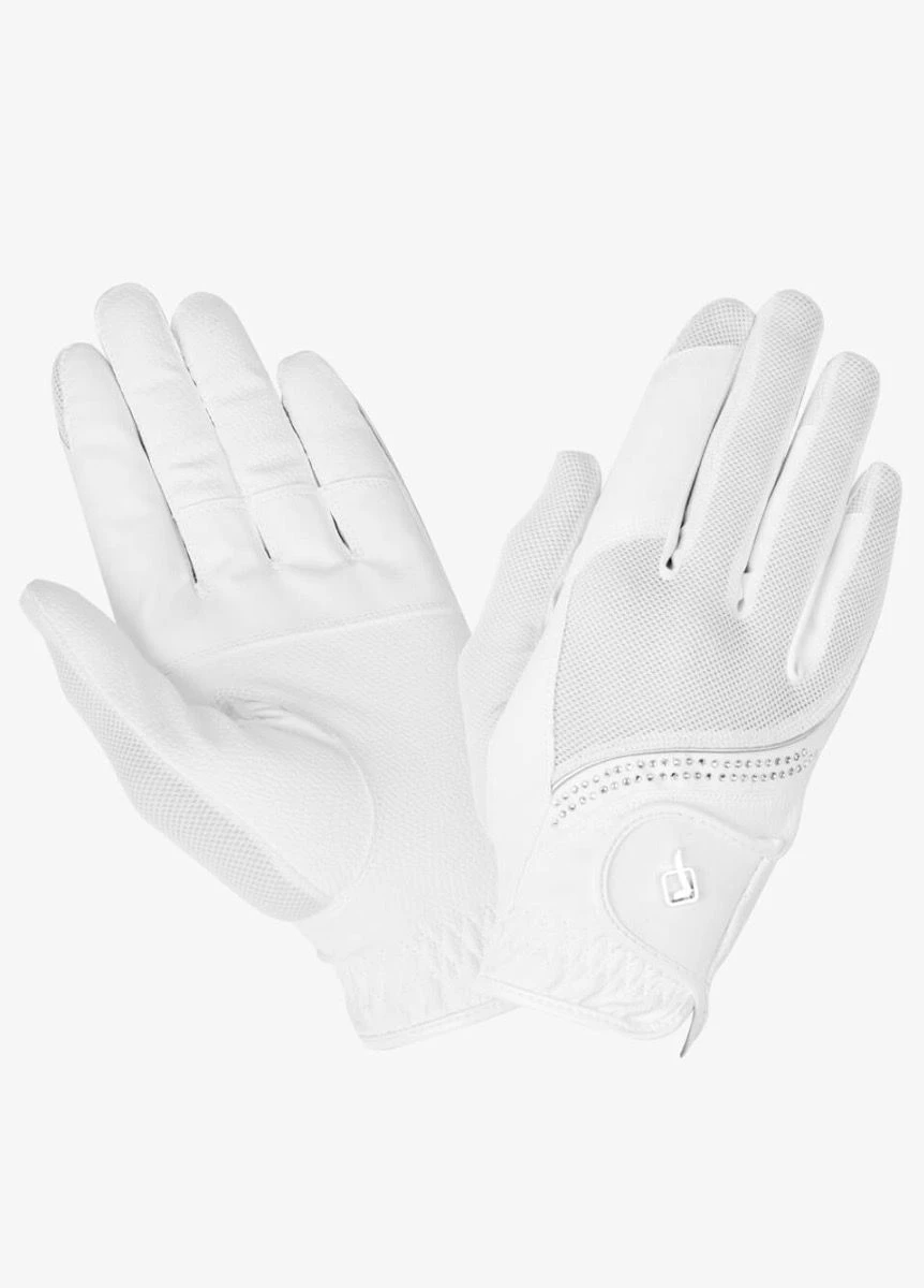 LeMieux Crystal Riding Gloves - White 3 LeMieux Crystal Riding Gloves - White