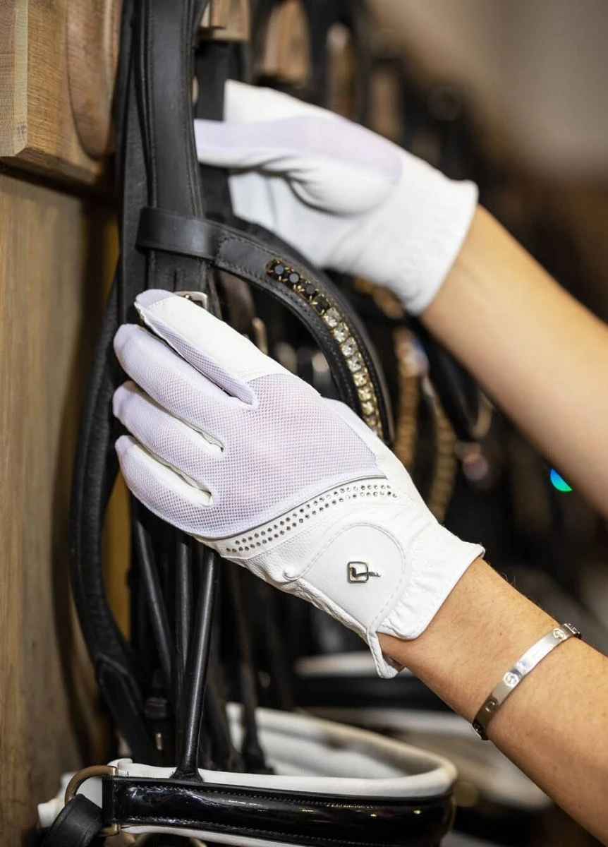 LeMieux Crystal Riding Gloves - White 4 LeMieux Crystal Riding Gloves - White - Image 2