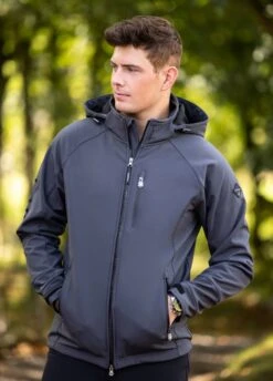 LeMieux Mens Elite SoftShell Jacket - Anthracite -Equestrian Supply Store lm elite softshell anthracite 4rdy