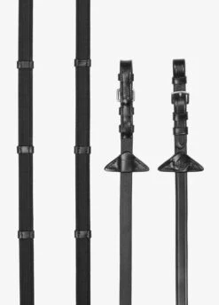 LeMieux Rubber Grip Continental Reins - Black/Silver