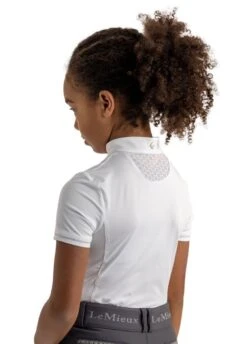 LeMieux Young Rider Belle Show Shirt - White -Equestrian Supply Store lmbellewhite2rdy