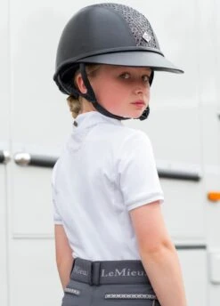 LeMieux Young Rider Belle Show Shirt - White -Equestrian Supply Store lmbellewhite3rdy