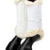 LeMieux Fleece Edged Mesh Brushing Boots - White/Natural -Equestrian Supply Store lmfleeceedgedbootwhite1rdy