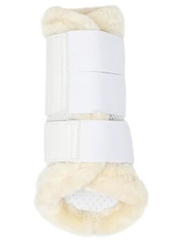 LeMieux Fleece Edged Mesh Brushing Boots - White/Natural 9 LeMieux Fleece Edged Mesh Brushing Boots - White/Natural -Equestrian Supply Store lmfleeceedgedbootwhite4rdy