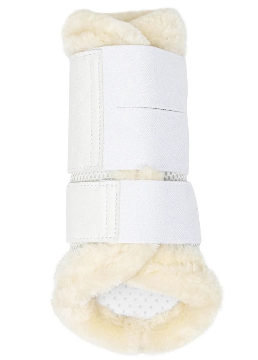 LeMieux Fleece Edged Mesh Brushing Boots - White/Natural 6 LeMieux Fleece Edged Mesh Brushing Boots - White/Natural - Image 4
