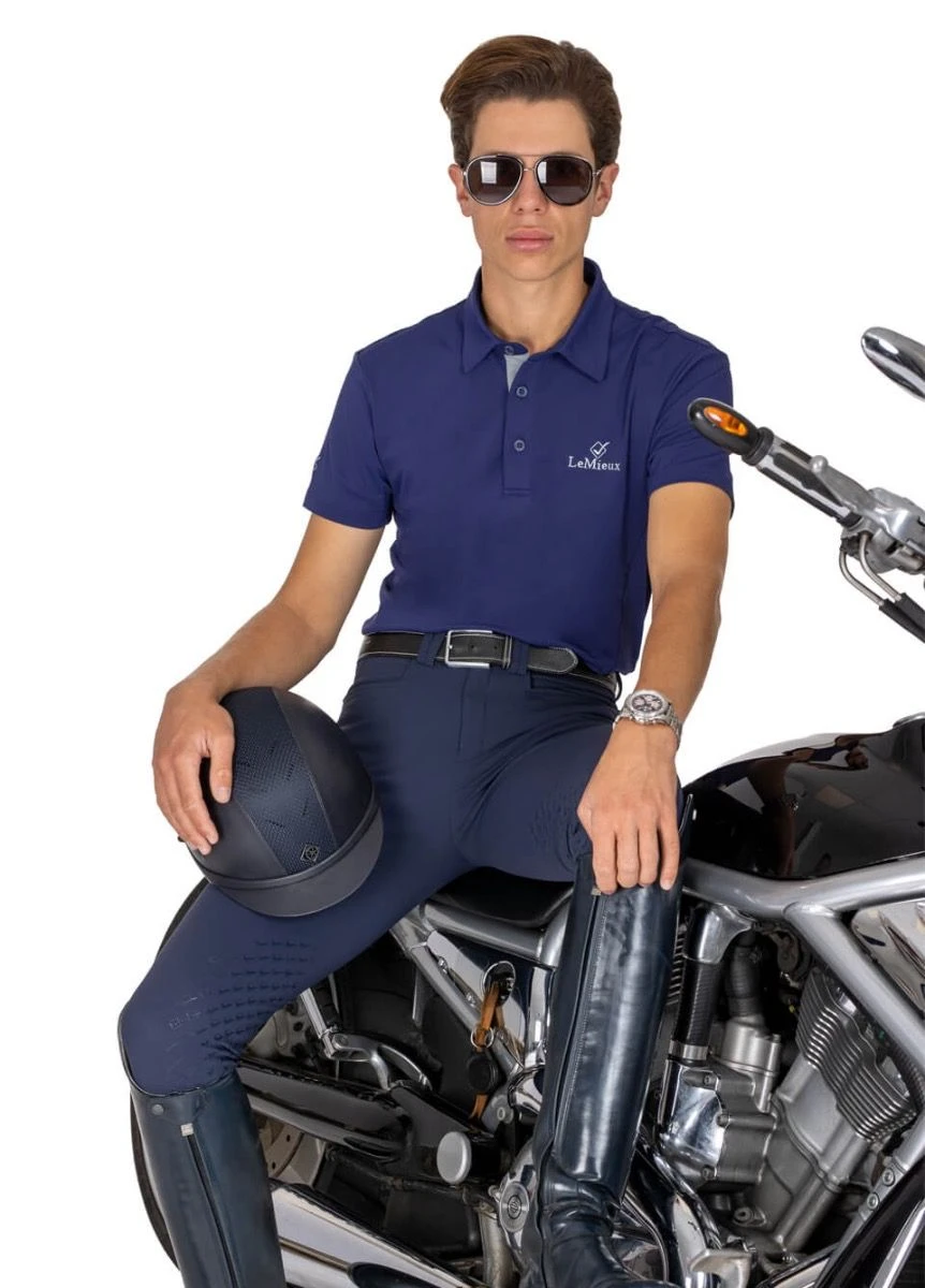 LeMieux Monsieur Mens Polo Shirt - Navy 9 LeMieux Monsieur Mens Polo Shirt - Navy - Image 7